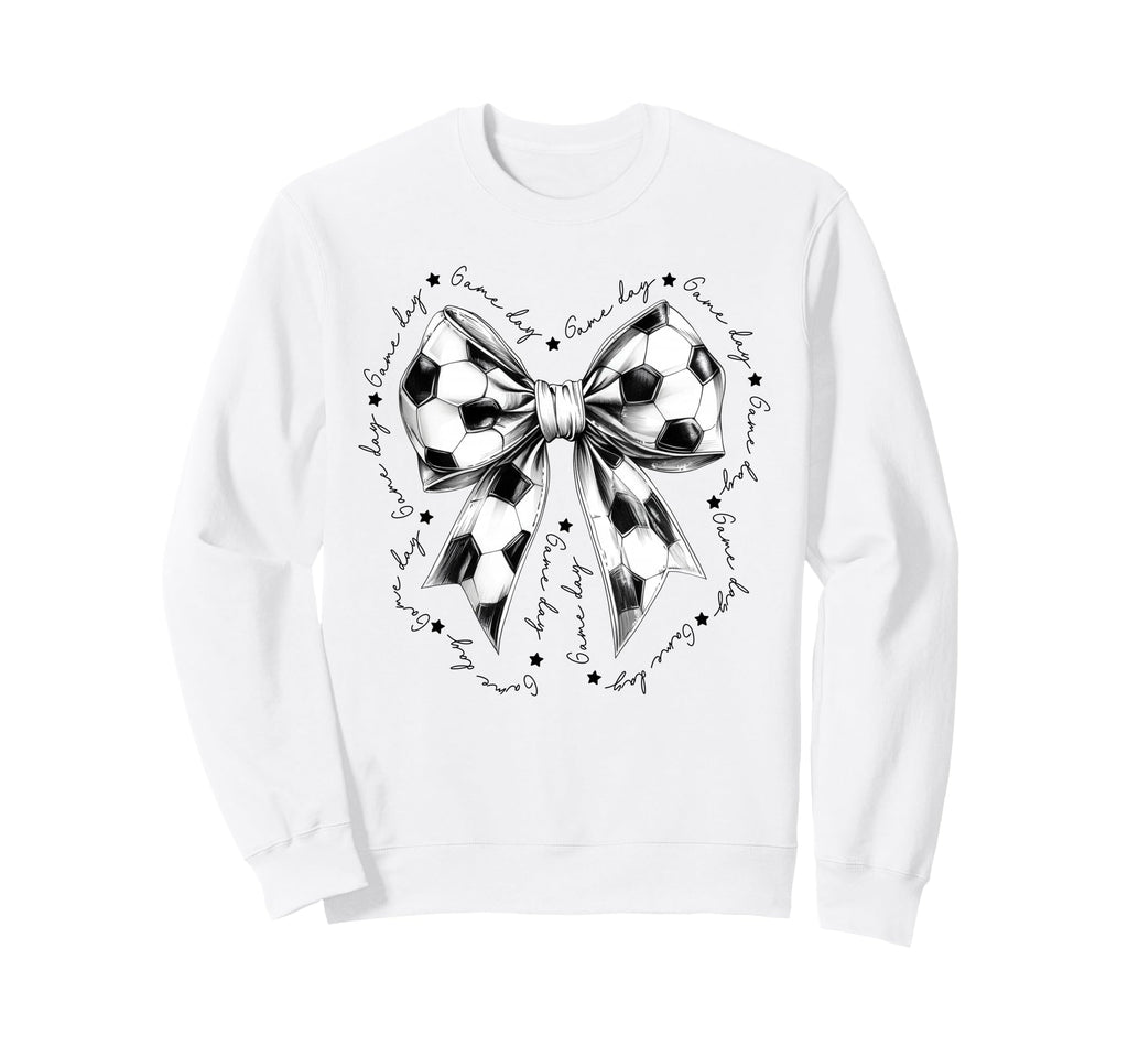 Preppy Game Day Soccer Coquette Bow Sweatshirt - Aesthetic Graphic Unisex - T-Shirt, Sweatshirt, Hoodie