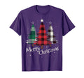 Merry Three Trees Buffalo Plaid Gift T-Shirt - Novelty Apparel for Adults - T-Shirt, Sweatshirt, Hoodie