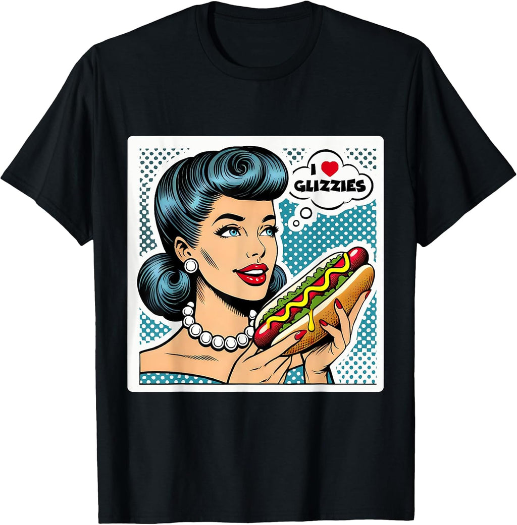 I Love Heart Big Glizzies Glizzy Gobbler Retro Pop - Adult & Kids T-Shirts, Sweatshirts & Hoodies apparel design preview 1
