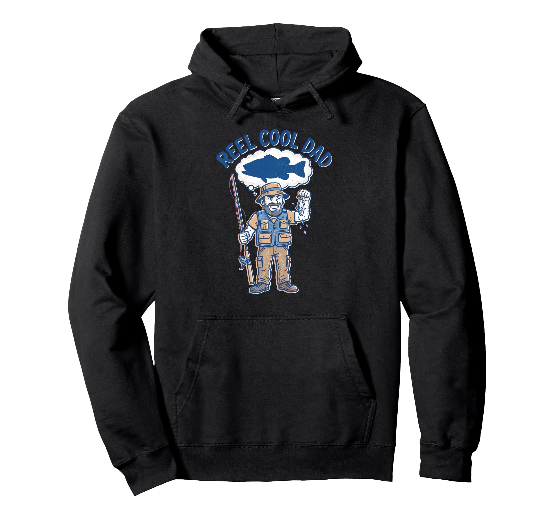 Reel Dad Fishing Father Fisherman Hoodie - Casual Everyday Wear Men Women - T-Shirt, Sweatshirt, Hoodie