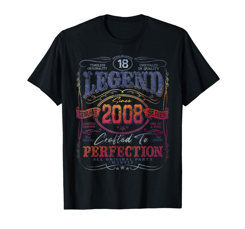 2008 18 Year Old 18Th Birthday T-Shirt - Trendy Graphic Unisex - T-Shirt, Sweatshirt, Hoodie