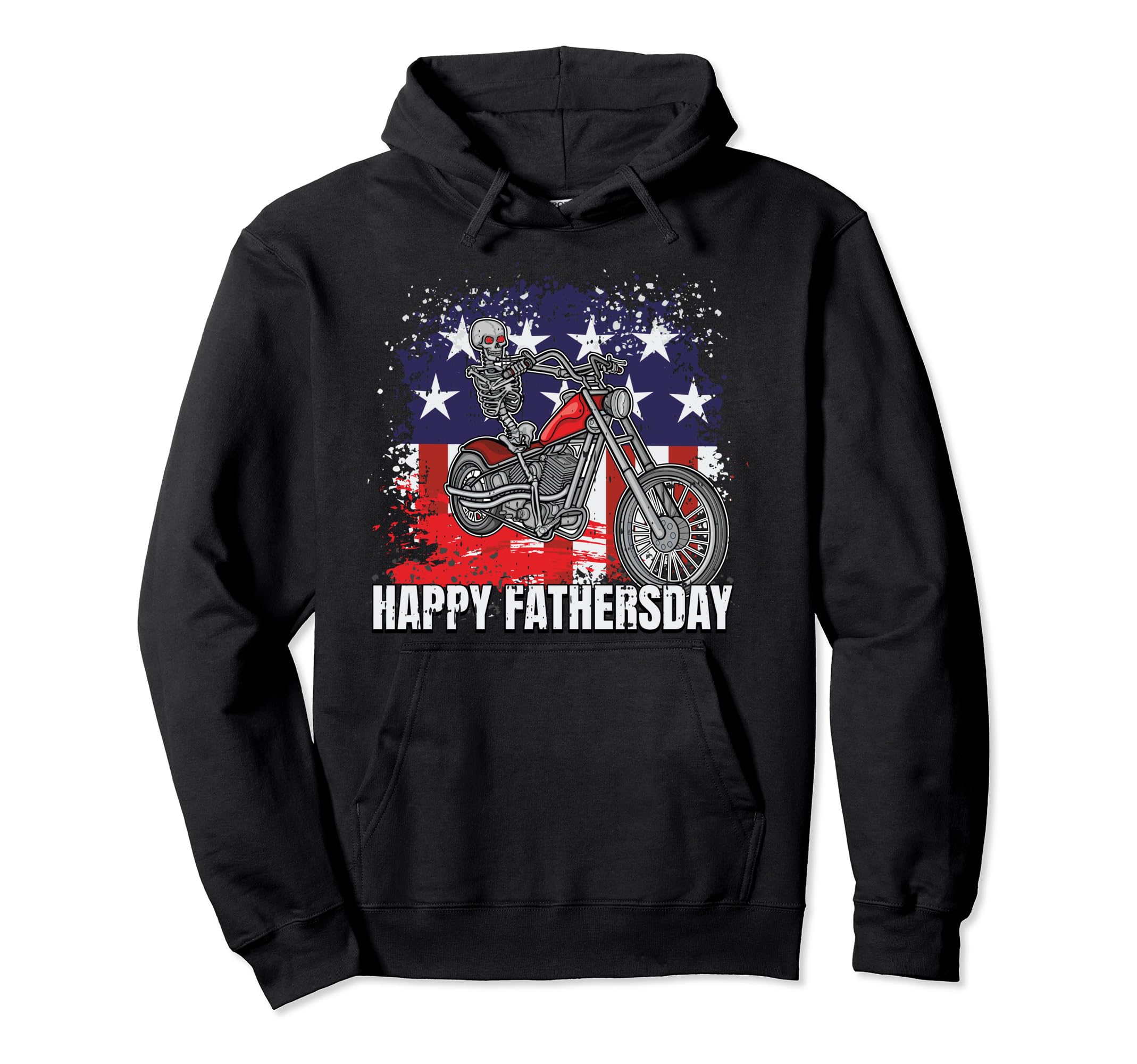 Skeleton Riding Motorcycle Happy Fathers Hoodie - Trendy Graphic Unisex - T-Shirt, Sweatshirt, Hoodie