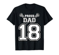 Custom Proud Lacrosse Dad Number 18 T-Shirt - Graphic Print Men Women - T-Shirt, Sweatshirt, Hoodie