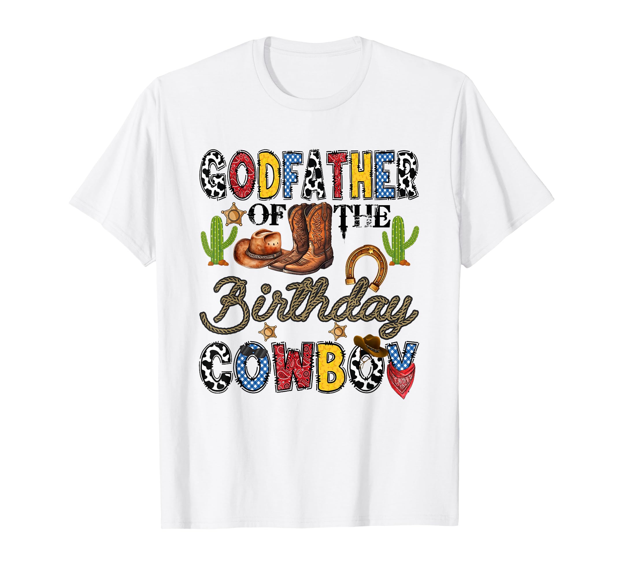 Godfather Birthday Cowboy Western T-Shirt - Graphic Print for Adults - T-Shirt, Sweatshirt, Hoodie