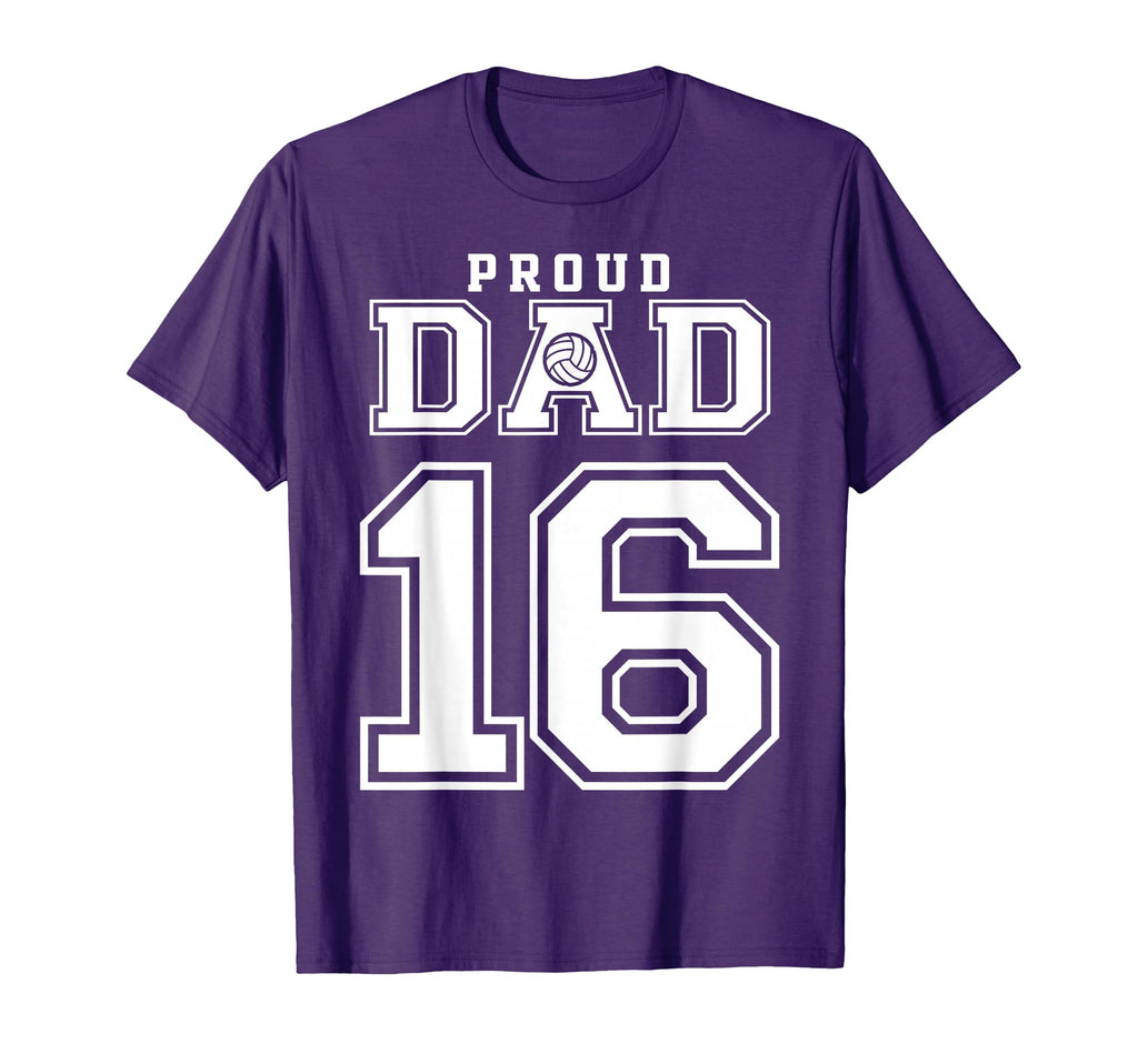 Custom Proud Volleyball Dad Number 16 T-Shirt - Unique Graphic for Adults - T-Shirt, Sweatshirt, Hoodie