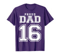 Custom Proud Volleyball Dad Number 16 T-Shirt - Unique Graphic for Adults - T-Shirt, Sweatshirt, Hoodie