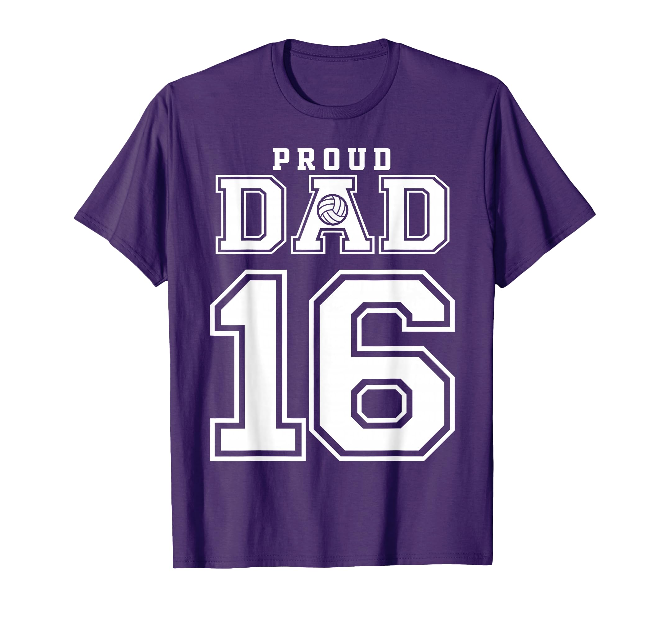 Custom Proud Volleyball Dad Number 16 T-Shirt - Unique Graphic for Adults - T-Shirt, Sweatshirt, Hoodie