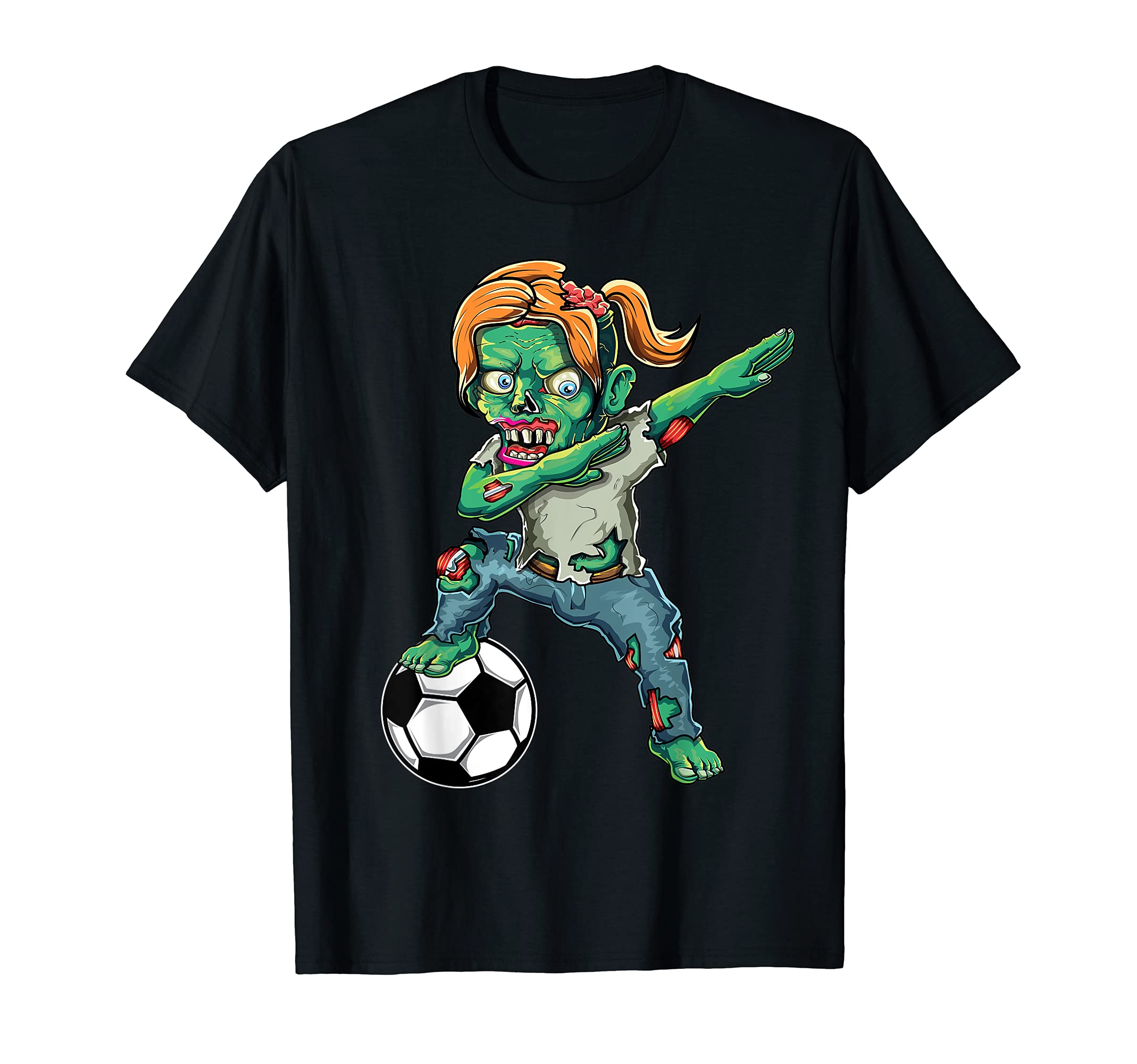 Female Zombie Halloween Soccer Lover T-Shirt - Streetwear Style Men Women - T-Shirt, Sweatshirt, Hoodie