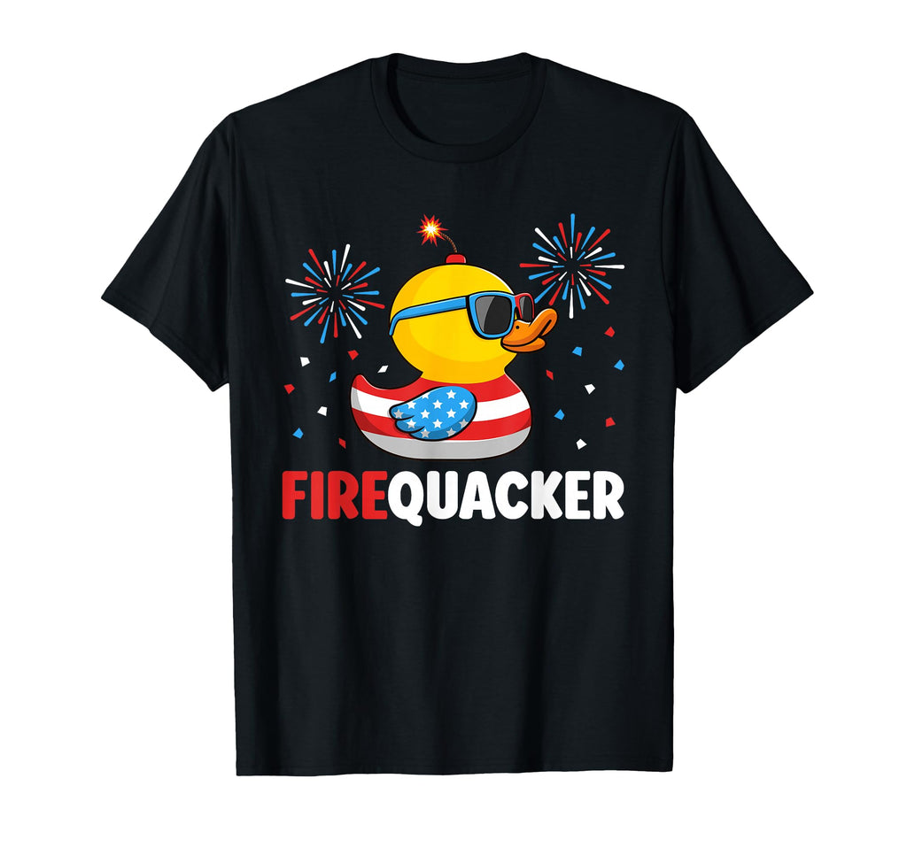 4Th July Duck Firequacker Patriotic T-Shirt - Unique Graphic Men Women - T-Shirt, Sweatshirt, Hoodie