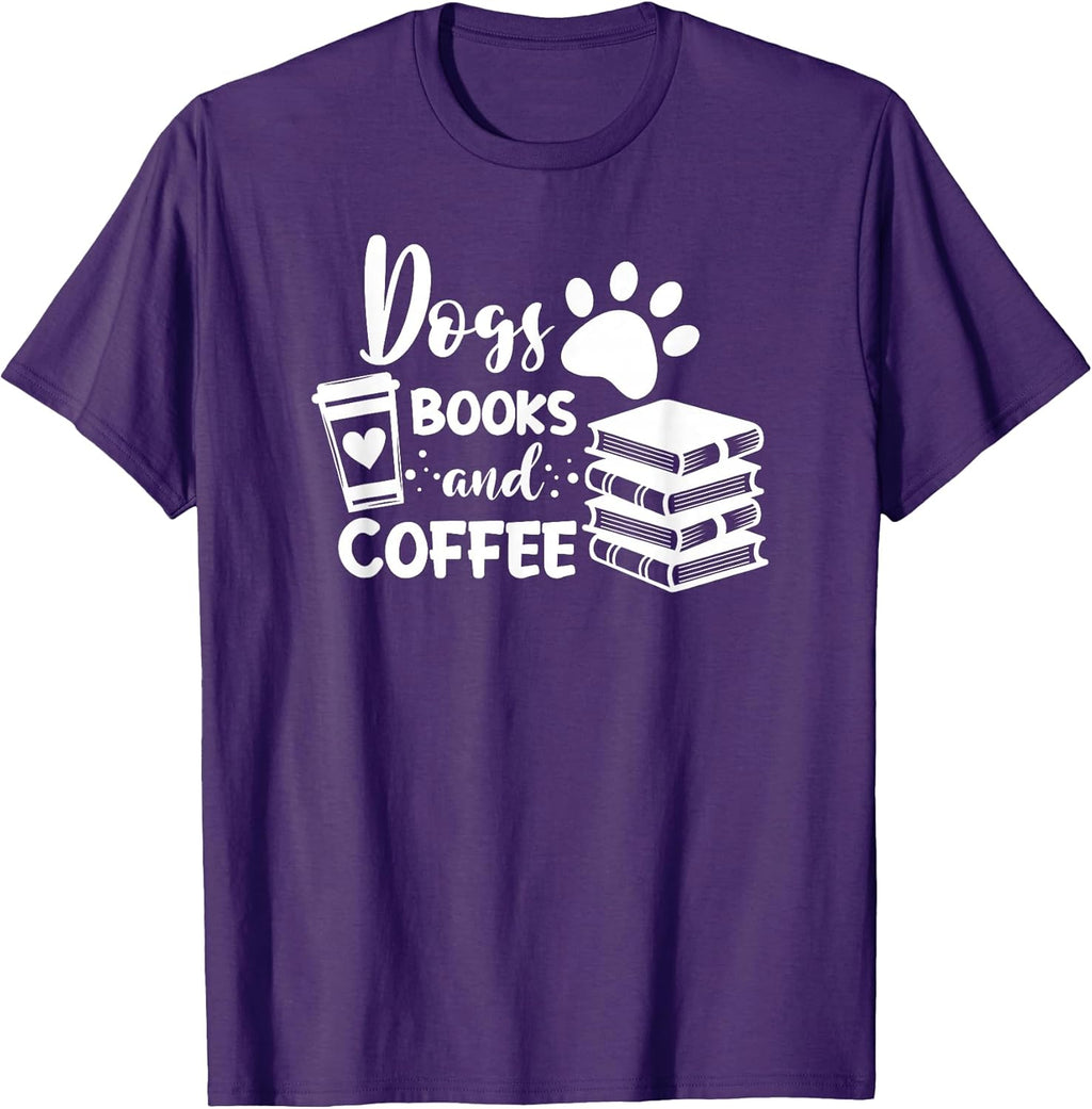 Dogs, Books and Coffee - Adult & Kids T-Shirts, Sweatshirts & Hoodies apparel design preview 1