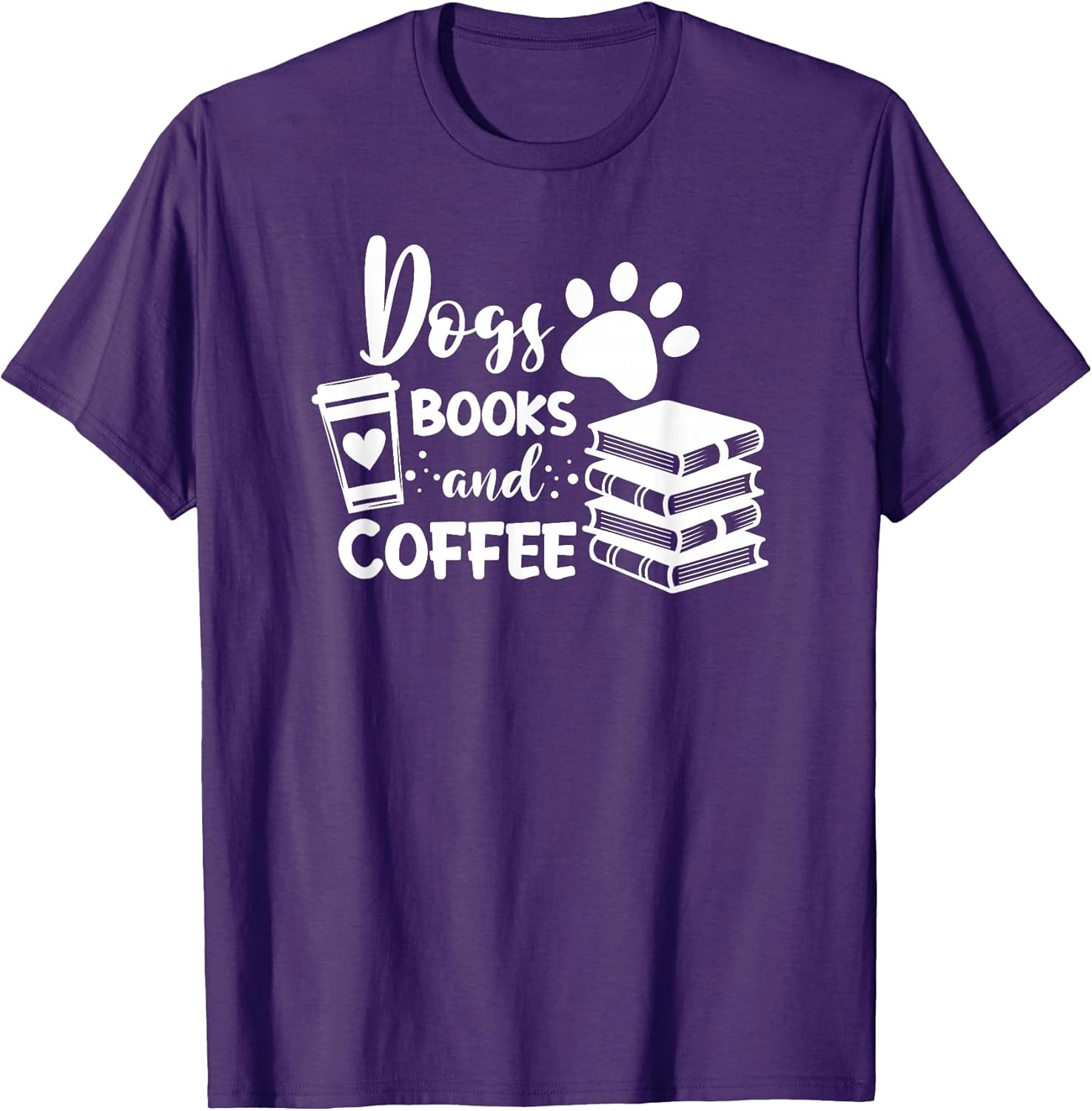 Dogs, Books and Coffee - Adult & Kids T-Shirts, Sweatshirts & Hoodies apparel design preview 1