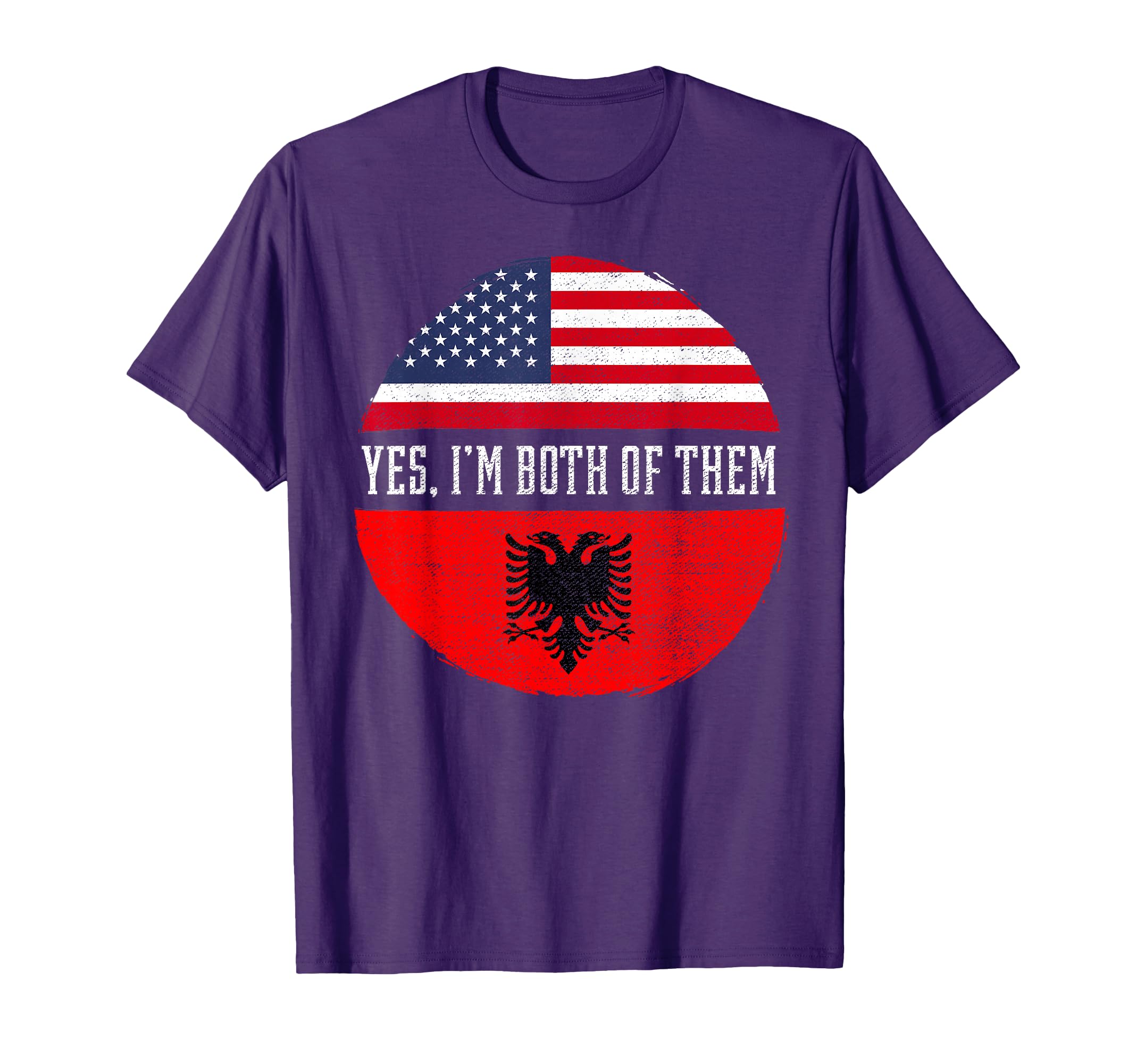 Half American Half Albanian Usa Flag T-Shirt - Unique Graphic Unisex - T-Shirt, Sweatshirt, Hoodie