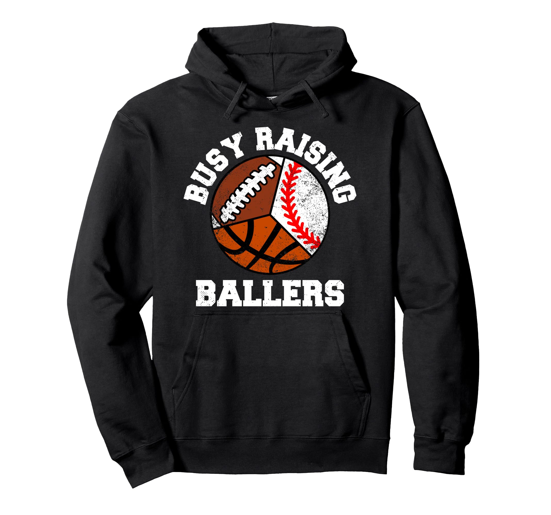 Busy Raising Ballers Funny Baseball Hoodie - Unique Graphic Unisex - T-Shirt, Sweatshirt, Hoodie
