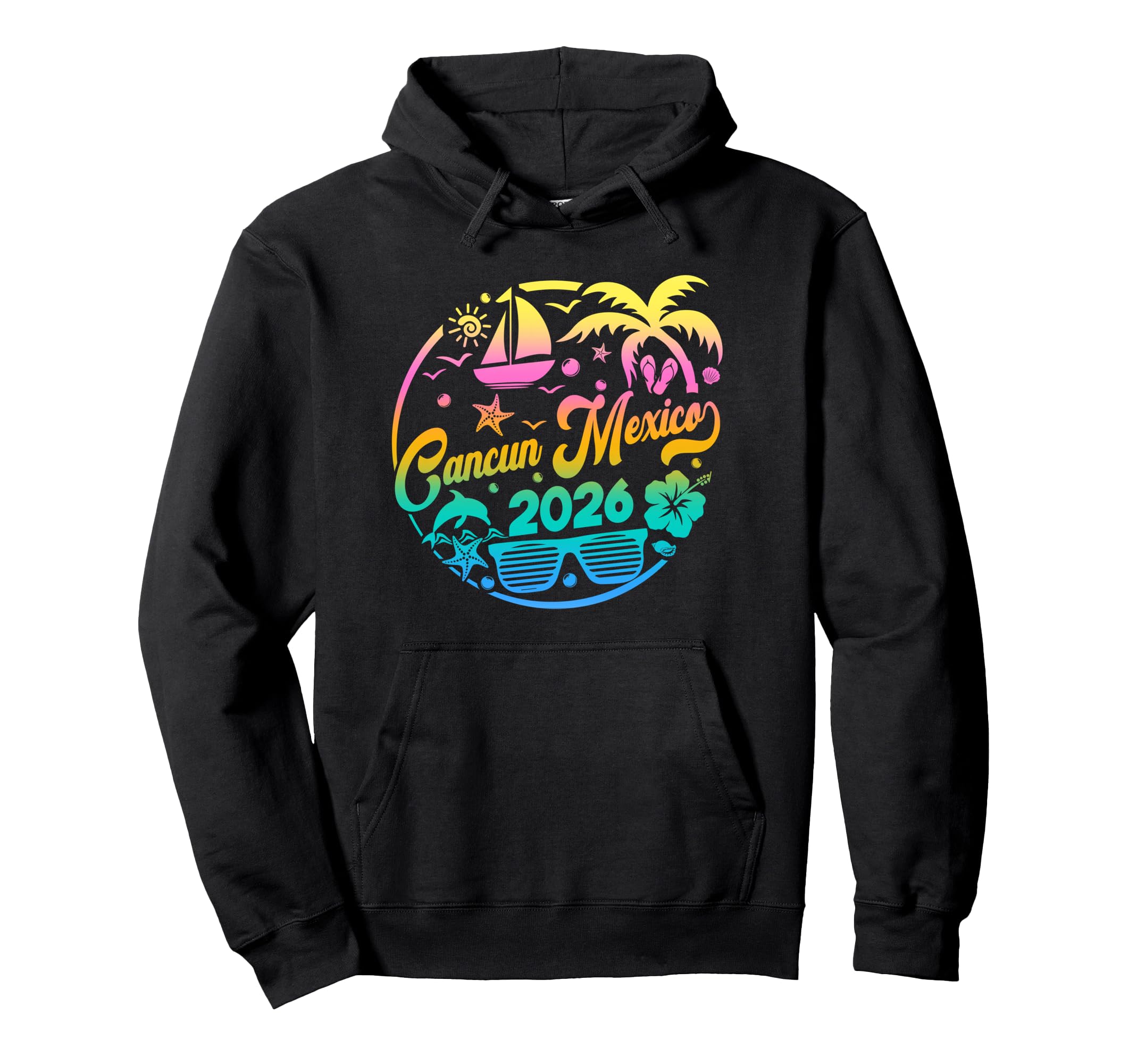 Cancun 2026 Family Vacation Beach Hoodie - Minimalist Print for Adults - T-Shirt, Sweatshirt, Hoodie