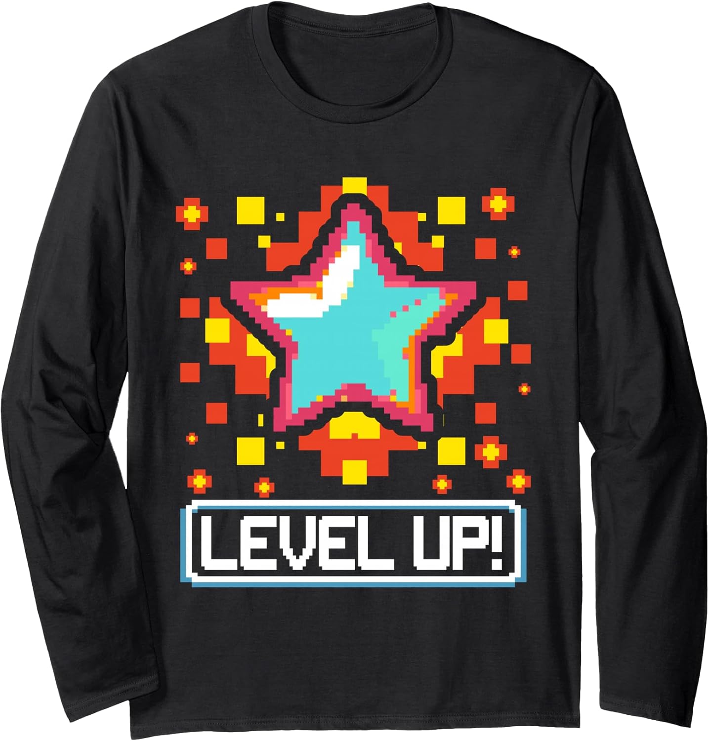 Level Up! Retro Gaming Pixel Art - Adult & Kids T-Shirts, Sweatshirts & Hoodies apparel design preview 1