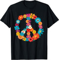 Peace Love 60's 70's Hippie Costume Colorful Flowers - Adult & Kids T-Shirts, Sweatshirts & Hoodies apparel design preview 1