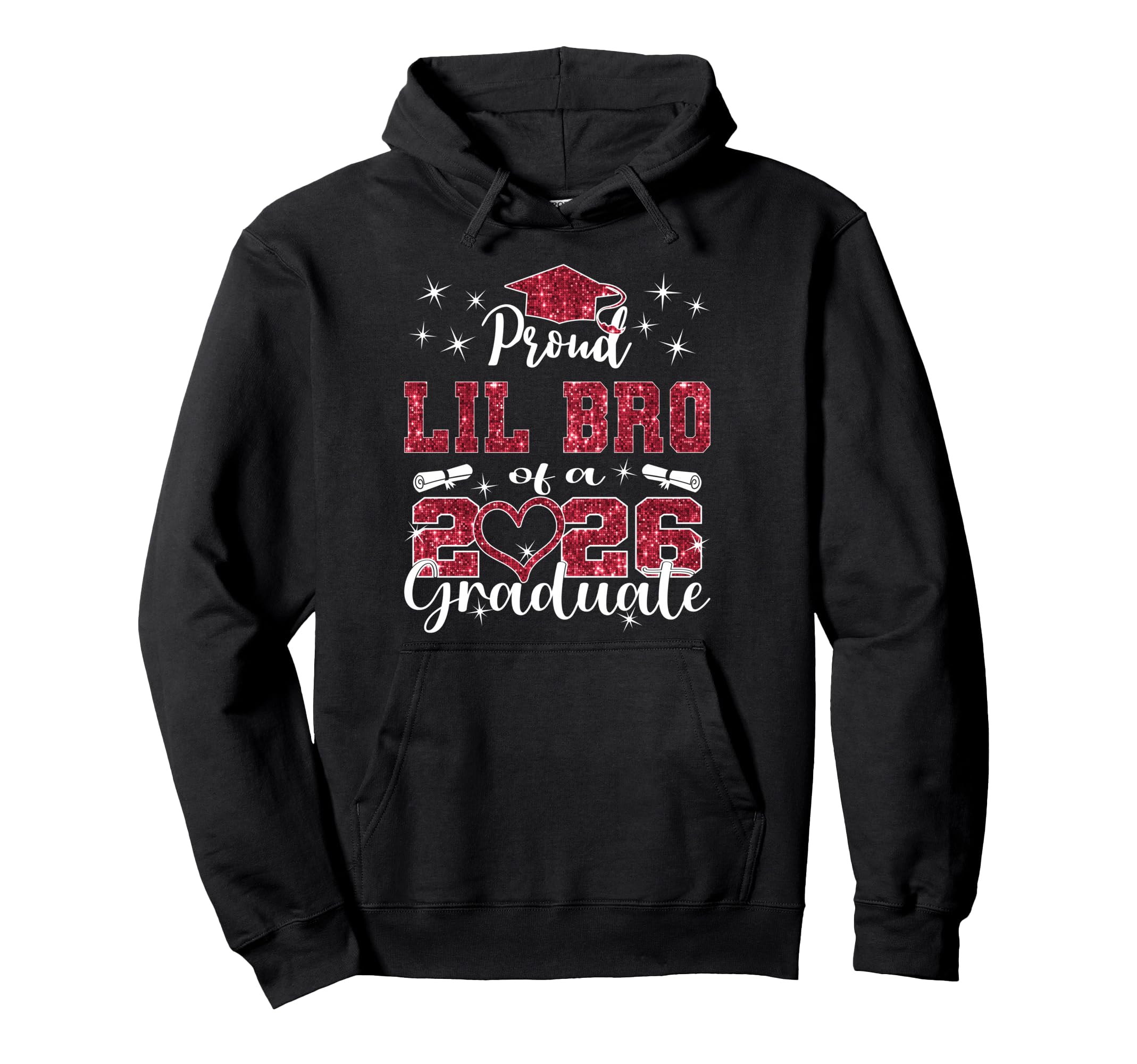 Super Proud Lil Bro 2026 Graduate Hoodie - Trendy Graphic Unisex - T-Shirt, Sweatshirt, Hoodie