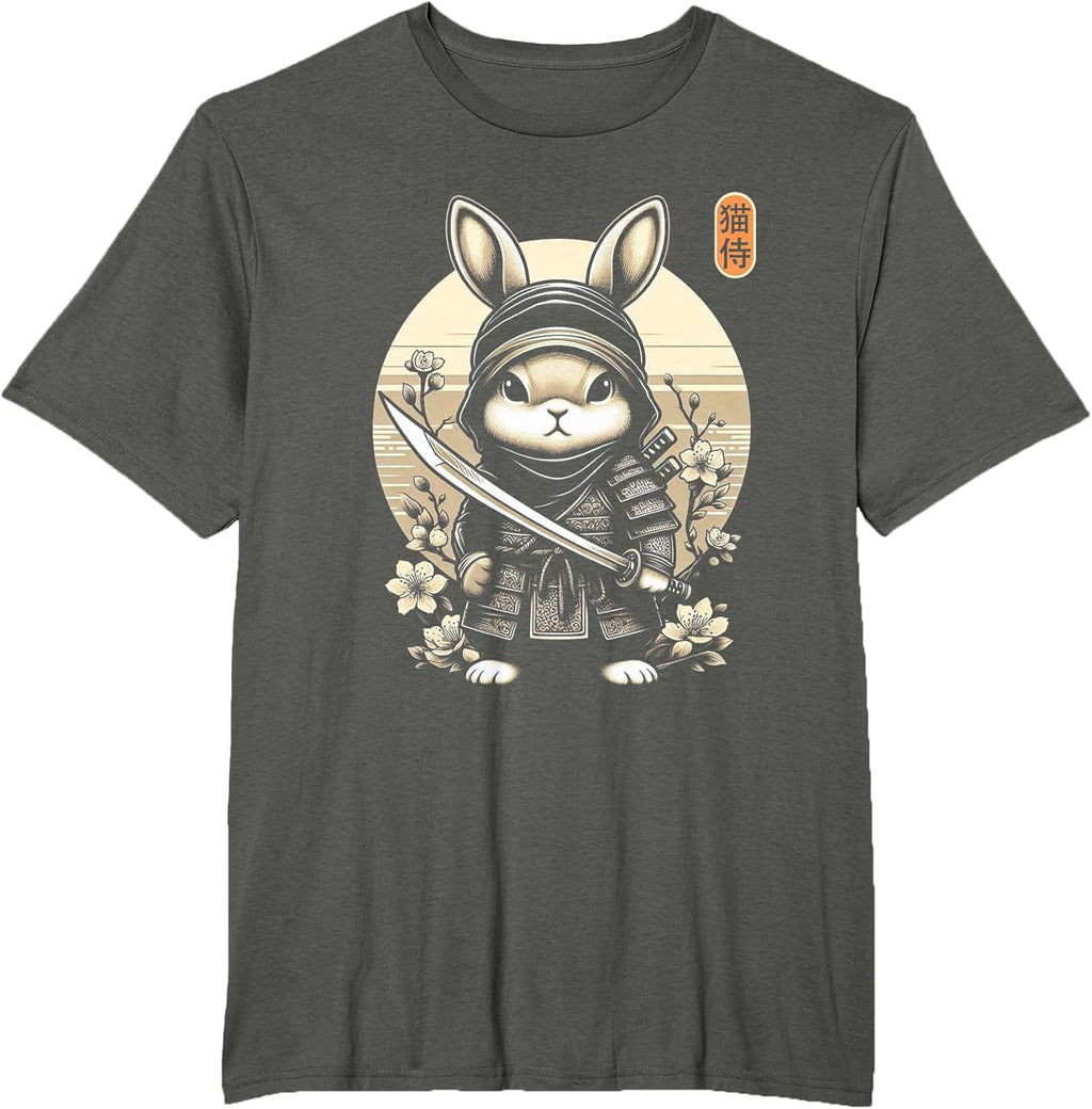 Japanese Samurai Ninja Rabbit Tattoo Kawaii Art - Adult & Kids T-Shirts, Sweatshirts & Hoodies apparel design preview 1