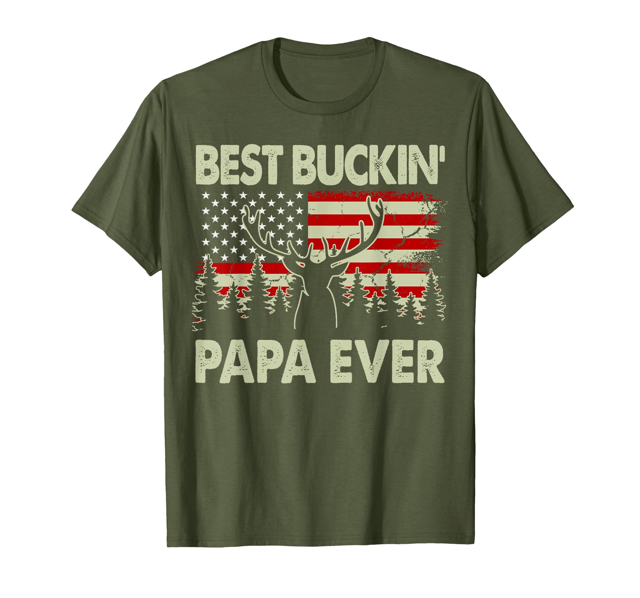 Best Buckin Papa Ever Deer Hunting T-Shirt - Graphic Print for Adults - T-Shirt, Sweatshirt, Hoodie