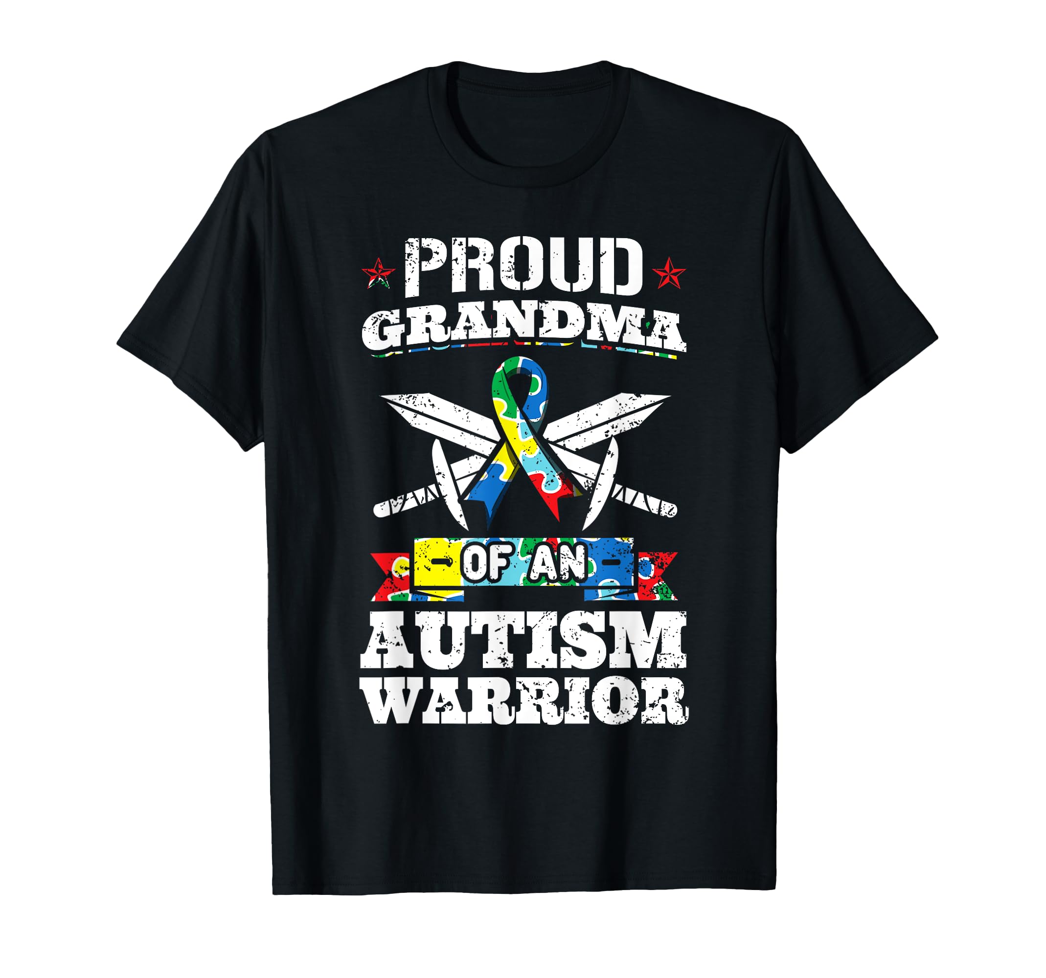 Proud Grandma Autism Warrior Autistic T-Shirt - Minimalist Print Men Women - T-Shirt, Sweatshirt, Hoodie