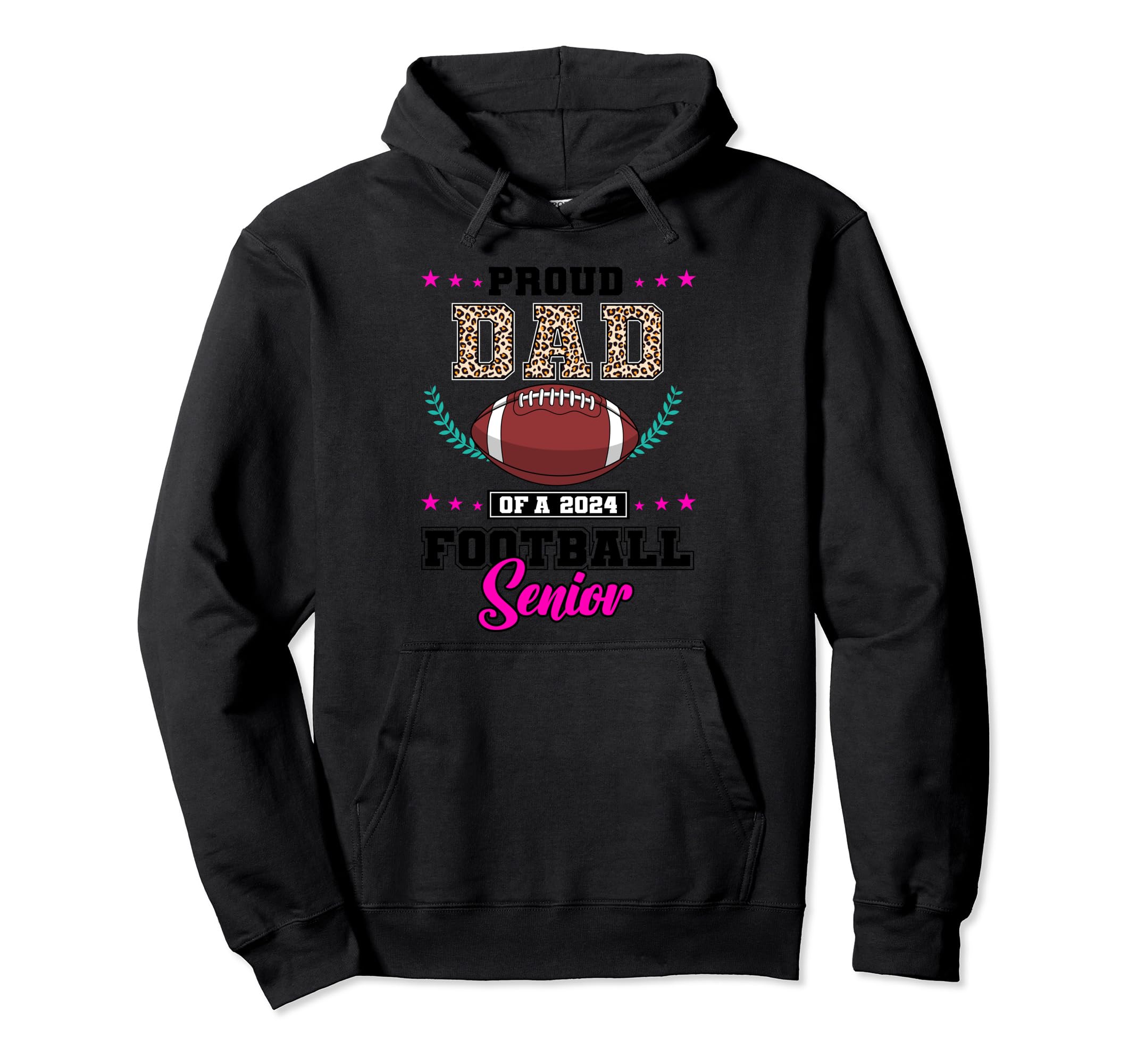 Proud Dad 2024 Football Senior Graduate Hoodie - Aesthetic Graphic Unisex - T-Shirt, Sweatshirt, Hoodie