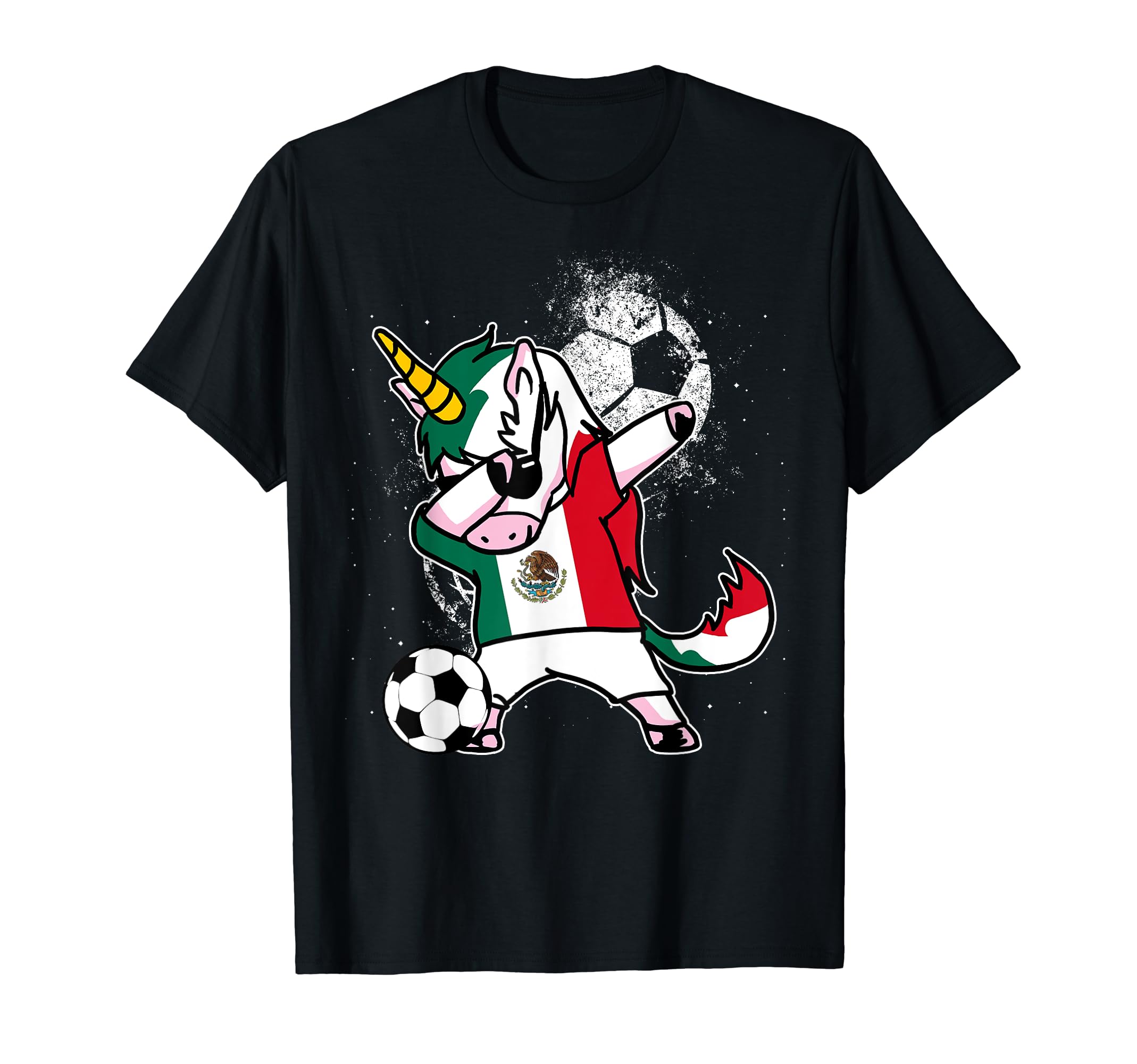 Dabbing Unicorn Mexico Soccer Mexican T-Shirt - Trendy Graphic for Adults - T-Shirt, Sweatshirt, Hoodie
