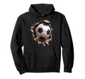 Soccer Ball Torn Fabric Bursting 3D Hoodie - Aesthetic Graphic Unisex - T-Shirt, Sweatshirt, Hoodie