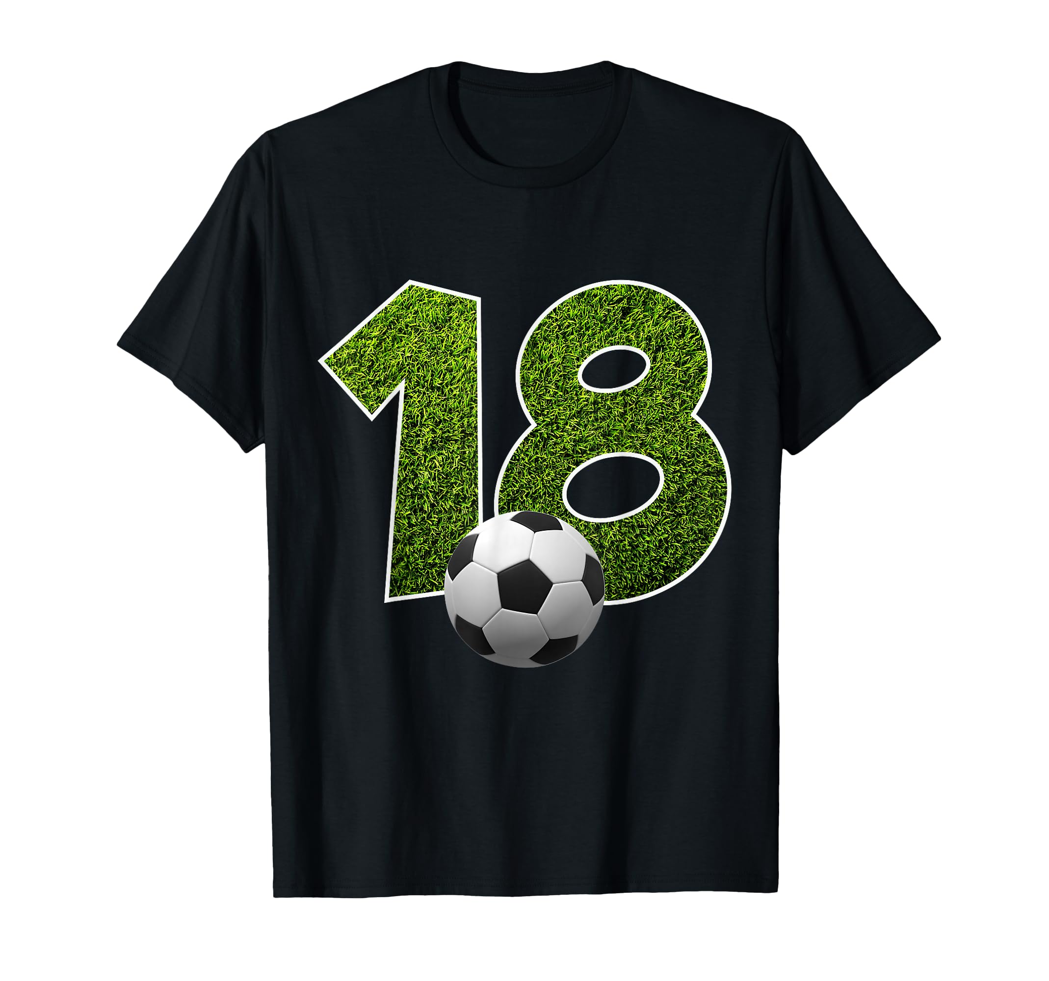 Number 18 Years Soccer 18Th Birthday T-Shirt - Custom Art Print Men Women - T-Shirt, Sweatshirt, Hoodie