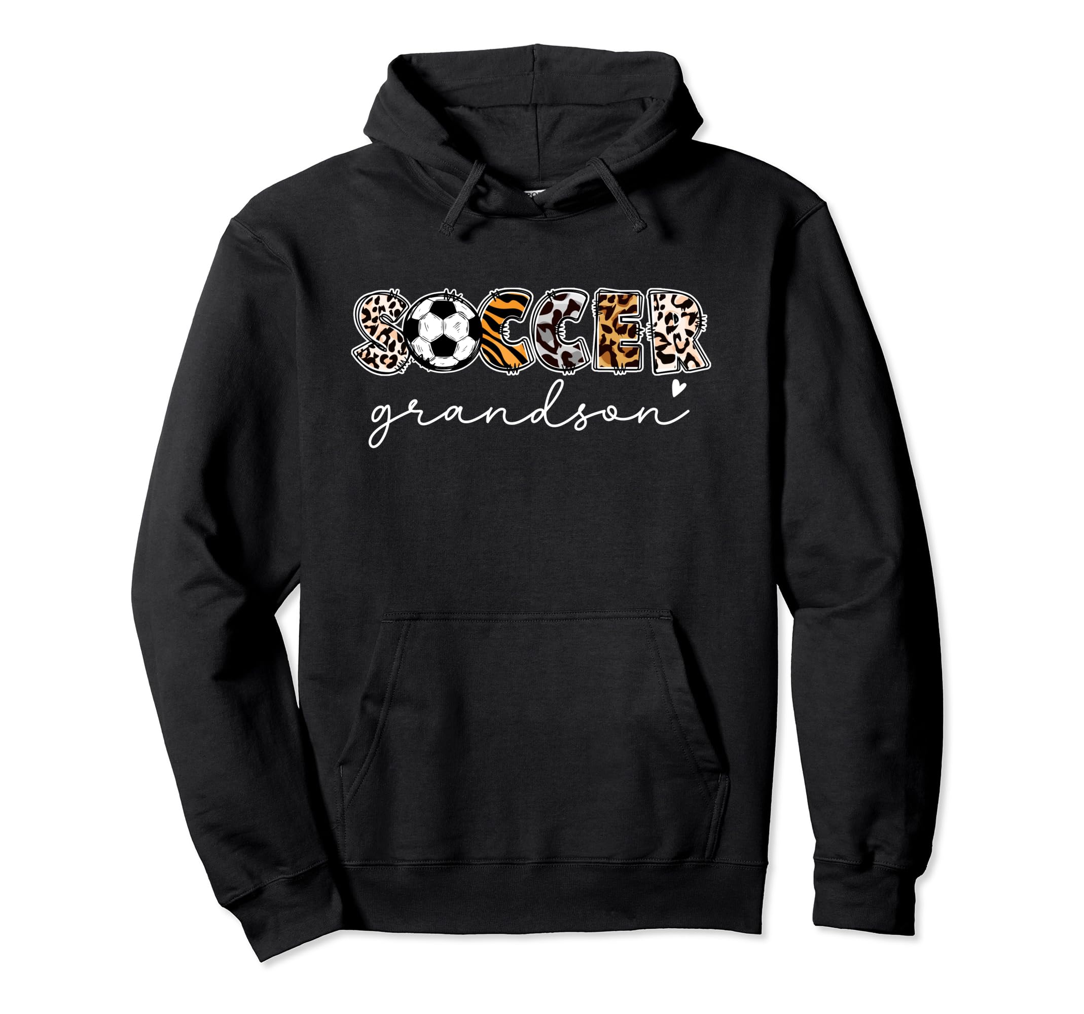 Soccer Grandson Leopard Funny Soccer Player Hoodie - Trendy Graphic Unisex - T-Shirt, Sweatshirt, Hoodie