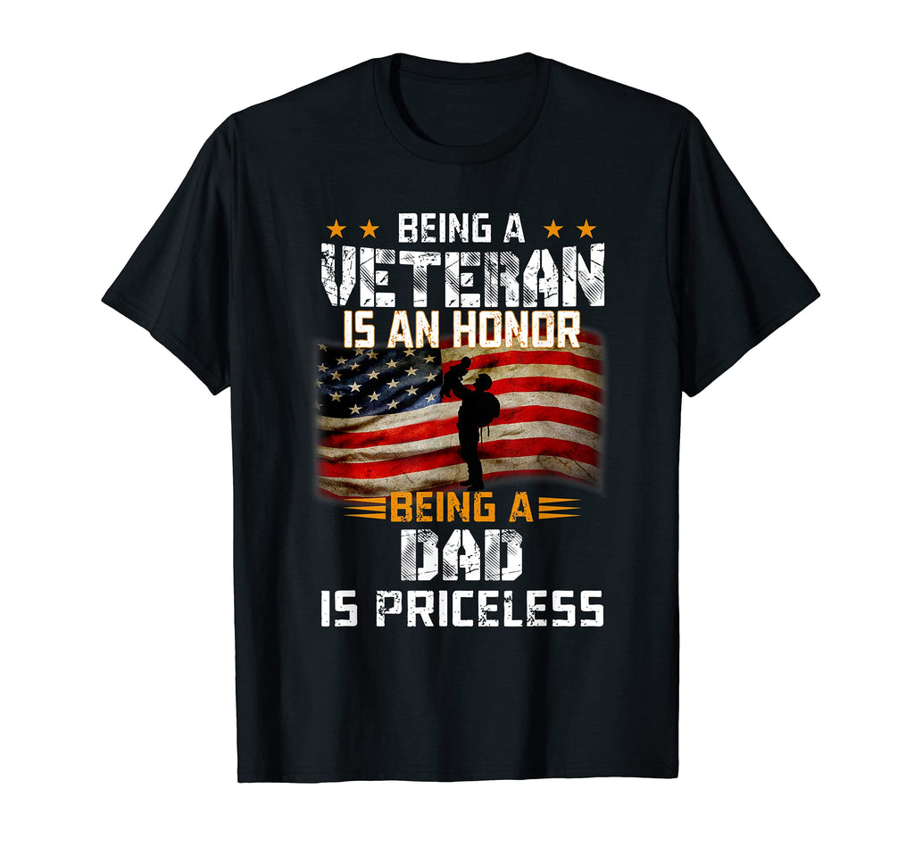 Being Veteran Is Honor Being Dad Is T-Shirt - Minimalist Print Men Women - T-Shirt, Sweatshirt, Hoodie