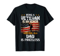 Being Veteran Is Honor Being Dad Is T-Shirt - Minimalist Print Men Women - T-Shirt, Sweatshirt, Hoodie