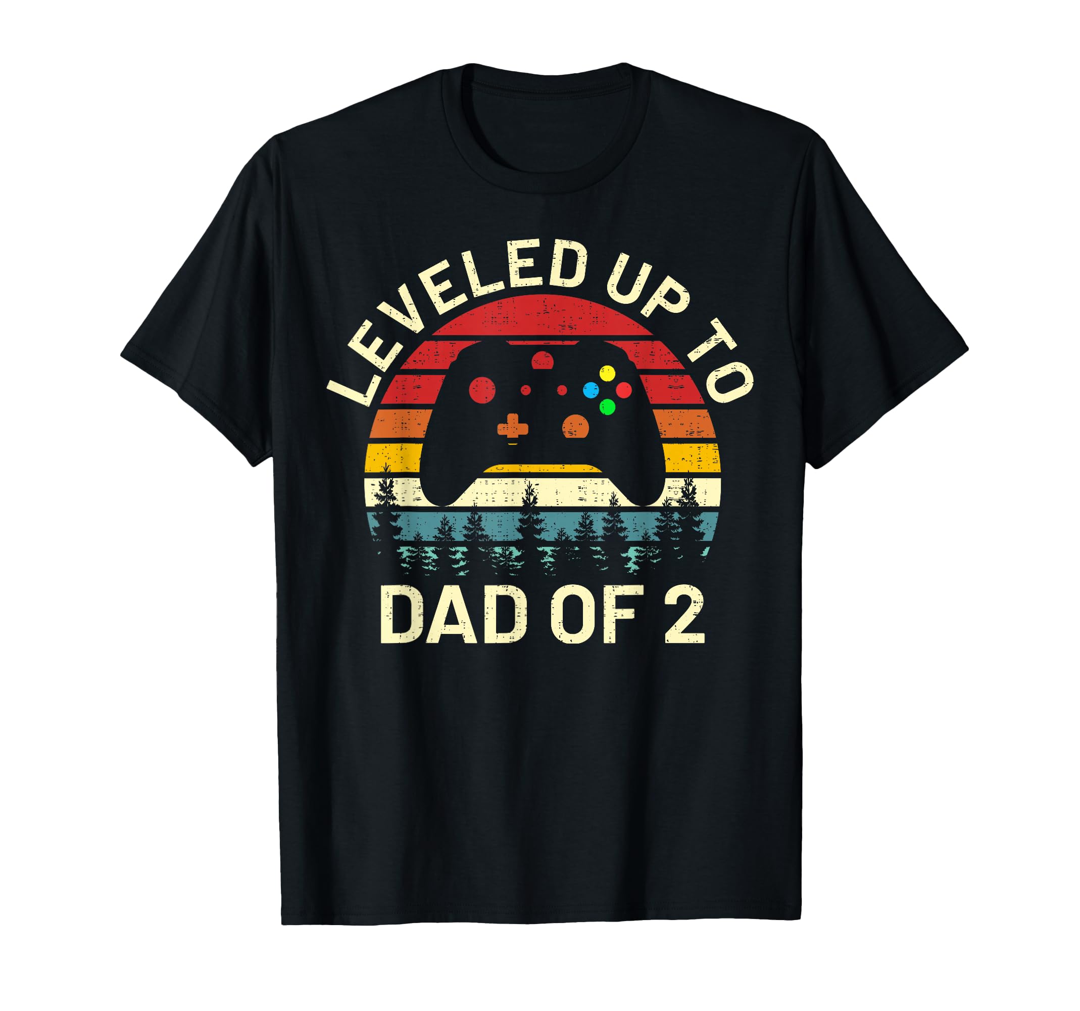 Funny Leveled Up To Dad 2 Video Gamers T-Shirt - Graphic Print for Adults - T-Shirt, Sweatshirt, Hoodie