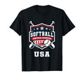 Softball Usa Support Team Usa Flag T-Shirt - Unique Graphic for Adults - T-Shirt, Sweatshirt, Hoodie