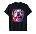 Watercolor Colorful English Bulldog T-Shirt - Fun Novelty Design Unisex - T-Shirt, Sweatshirt, Hoodie
