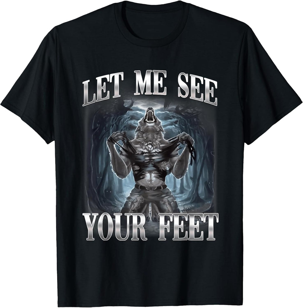 Let Me See Your Feet Alpha Wolf Ironic Meme - Adult & Kids T-Shirts, Sweatshirts & Hoodies apparel design preview 1