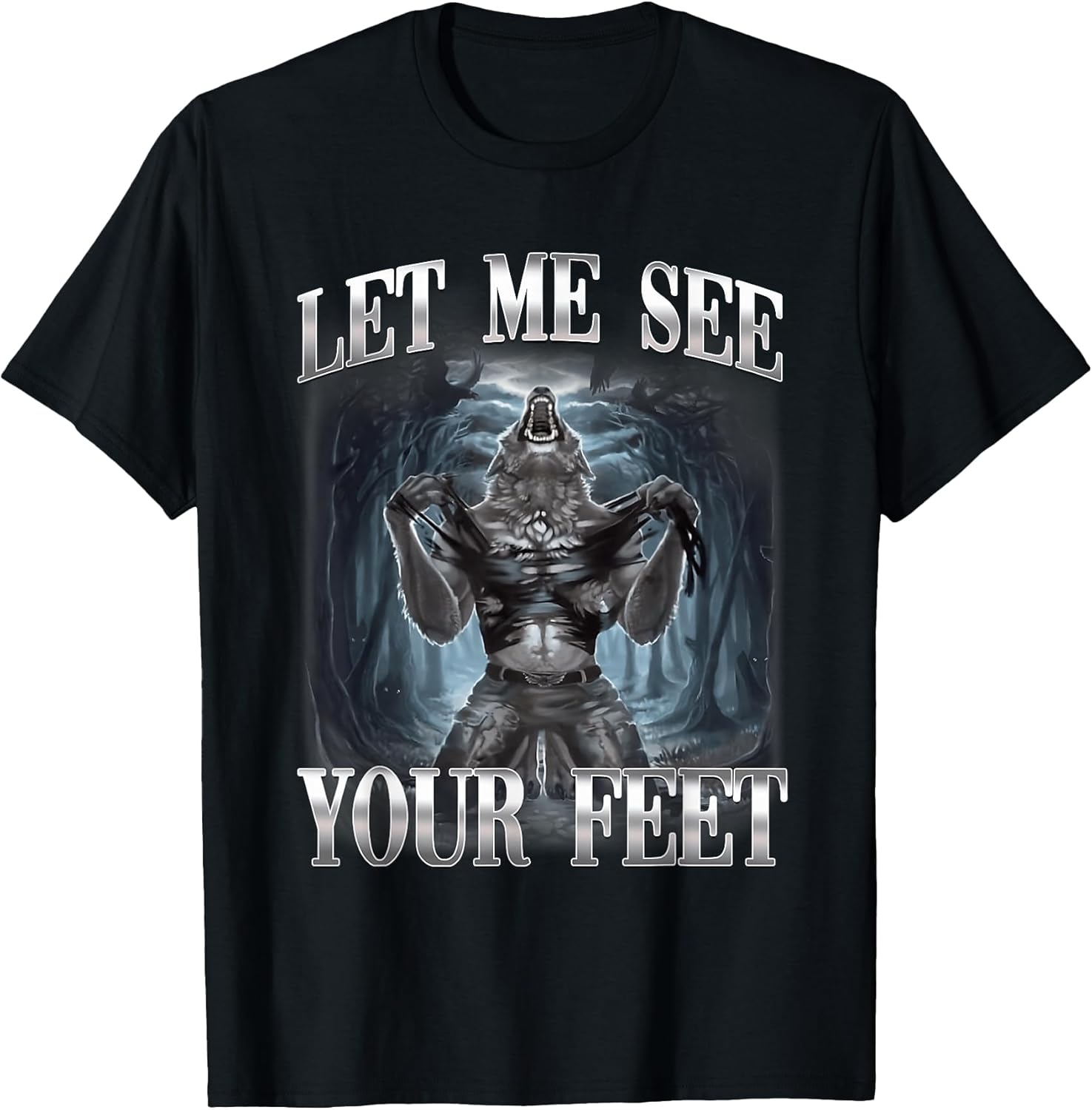 Let Me See Your Feet Alpha Wolf Ironic Meme - Adult & Kids T-Shirts, Sweatshirts & Hoodies apparel design preview 1