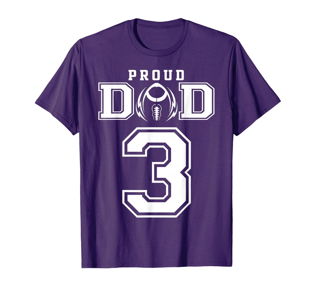 Custom Proud Football Dad Number 3 T-Shirt - Unique Graphic for Adults - T-Shirt, Sweatshirt, Hoodie