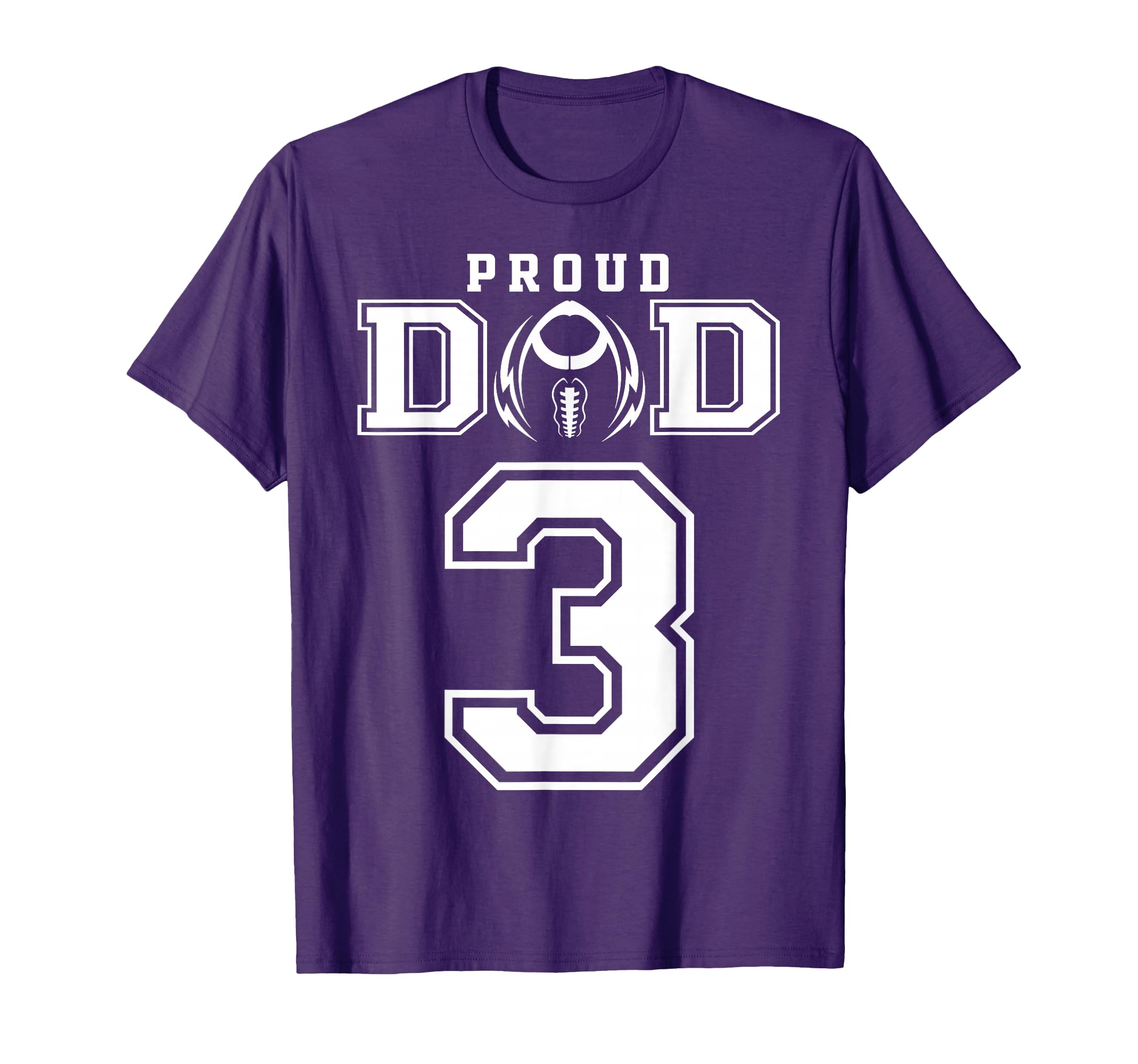 Custom Proud Football Dad Number 3 T-Shirt - Unique Graphic for Adults - T-Shirt, Sweatshirt, Hoodie