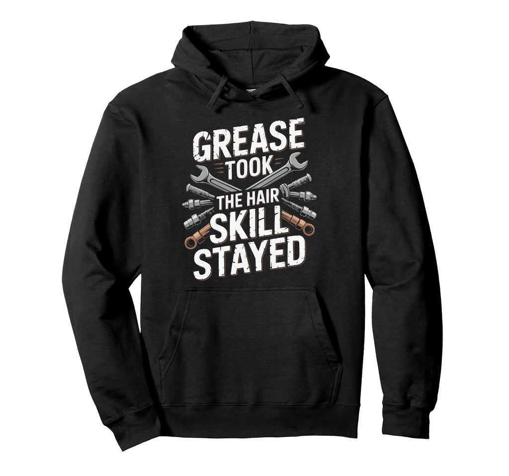 Bald Mechanic Baldy Baldness No Hair Hoodie - Trendy Graphic for Adults - T-Shirt, Sweatshirt, Hoodie