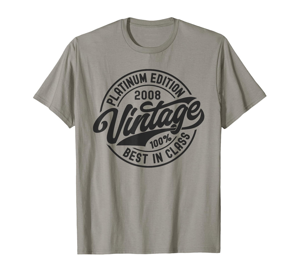 Born 2008 Platinum Simple Birthday Gifts T-Shirt - Minimalist Print Unisex - T-Shirt, Sweatshirt, Hoodie