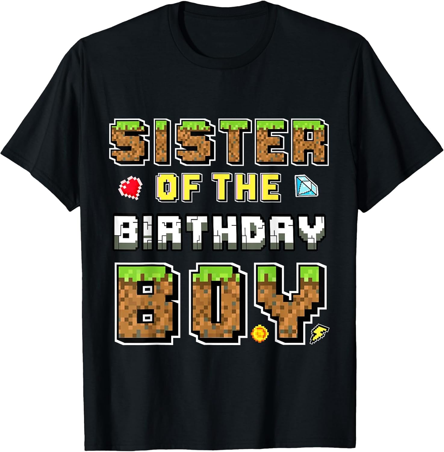 Sister Of The Birthday Boy Gamer Pixel Matching - Adult & Kids T-Shirts, Sweatshirts & Hoodies apparel design preview 1