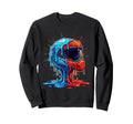 Melting Motocross Helmet Drippy Sweatshirt - Trendy Graphic Unisex - T-Shirt, Sweatshirt, Hoodie