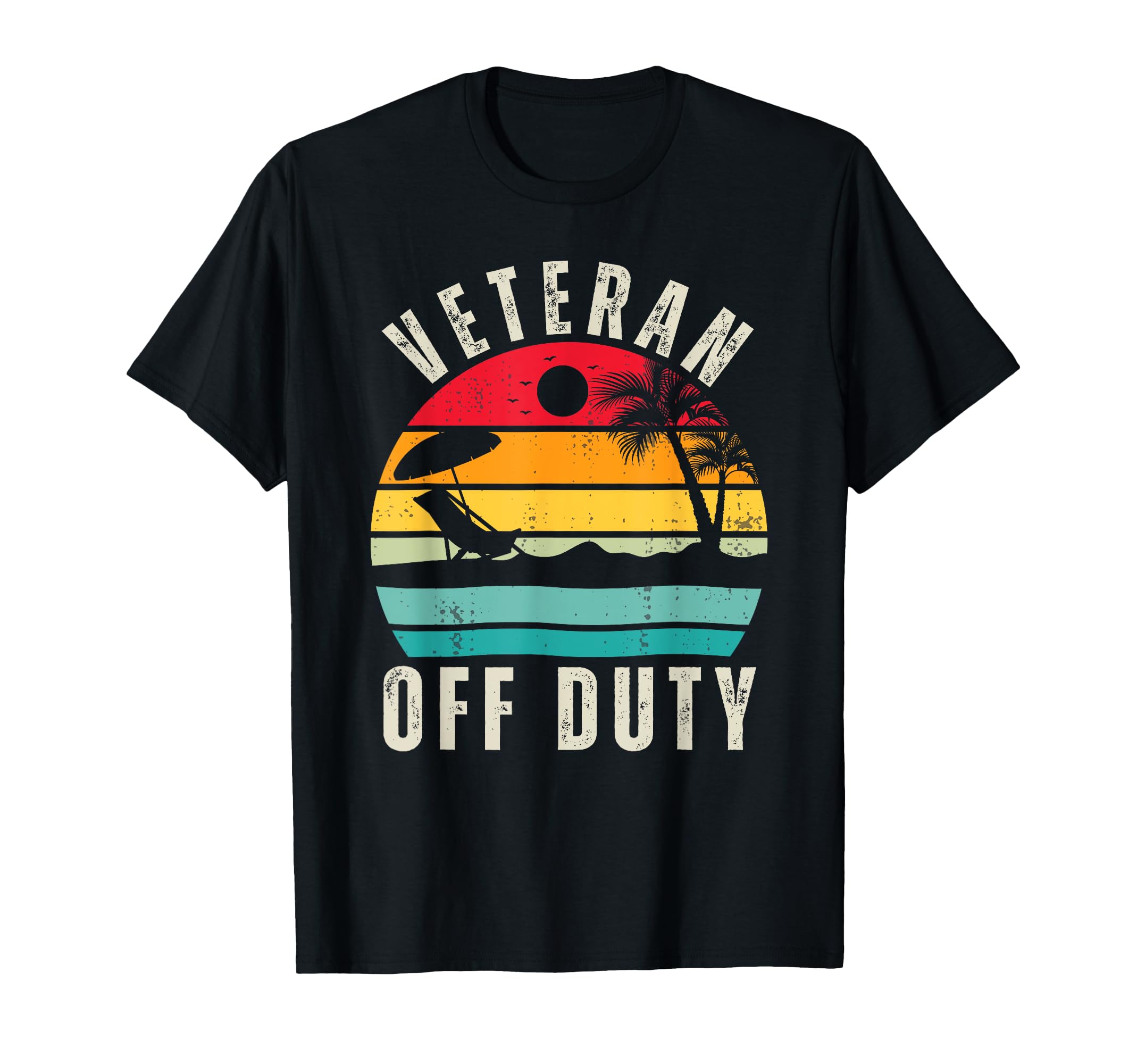 Sunset Veteran Off Duty Dad Retired T-Shirt - Trendy Graphic Men Women - T-Shirt, Sweatshirt, Hoodie