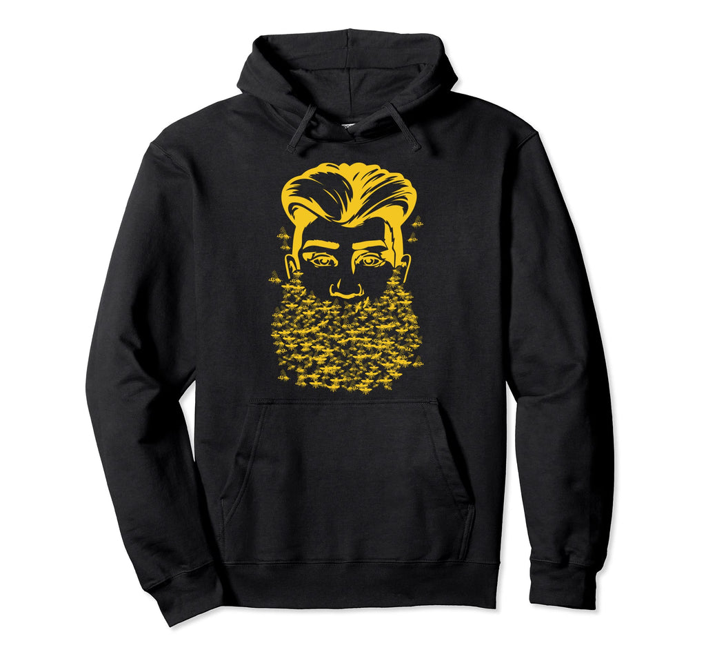 Bees Bearded Beekeeper Mustache Dad Bees Hoodie - Graphic Print for Adults - T-Shirt, Sweatshirt, Hoodie