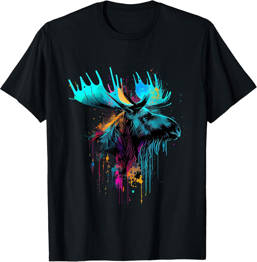 Moose Lovers Colorful Pop Art Beautiful - Adult & Kids T-Shirts, Sweatshirts & Hoodies apparel design preview 1
