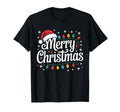 Merry Lights Red Santa Hat Family T-Shirt - Minimalist Print Unisex - T-Shirt, Sweatshirt, Hoodie