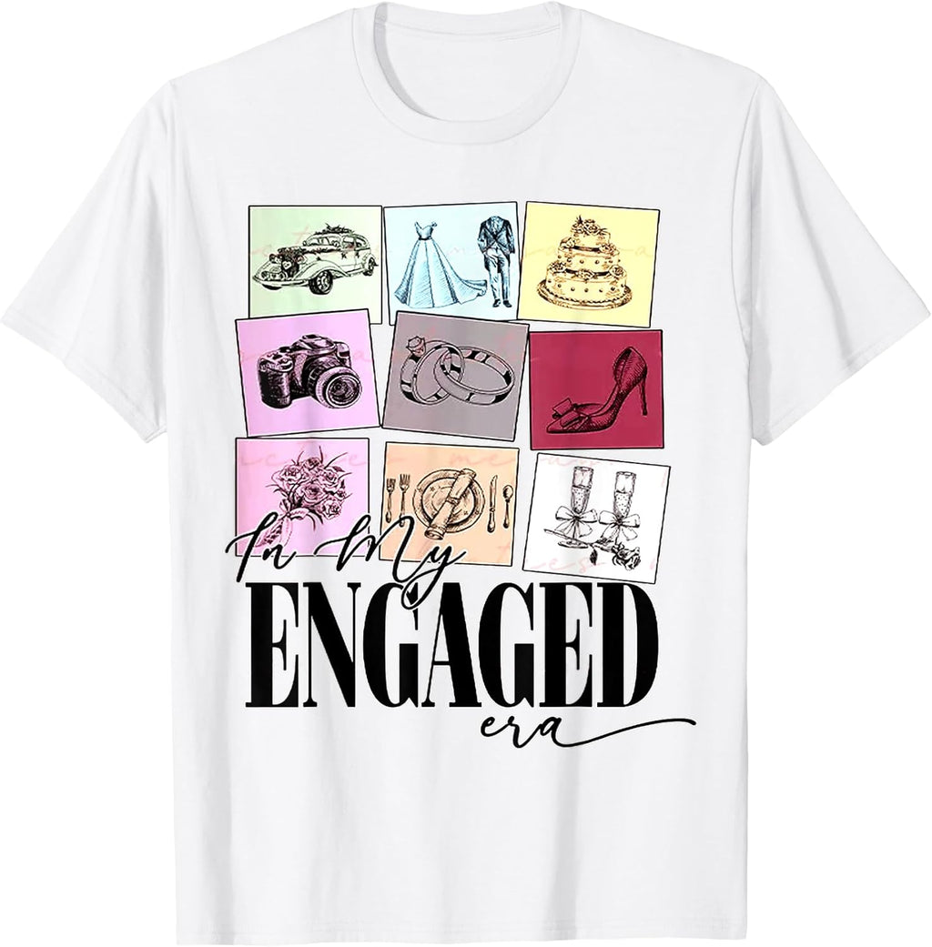 Funny Engagement Quote in My Engaged Era Cool Fiancee - Adult & Kids T-Shirts, Sweatshirts & Hoodies apparel design preview 1