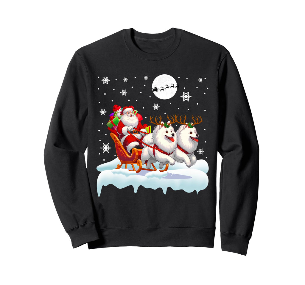 Santa Sleigh Reindeer Samoyeds Sweatshirt - Custom Art Print Unisex - T-Shirt, Sweatshirt, Hoodie