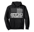 Dad 2 Outnumbered Patriotic Flag Fathers Hoodie - Graphic Print Men Women - T-Shirt, Sweatshirt, Hoodie