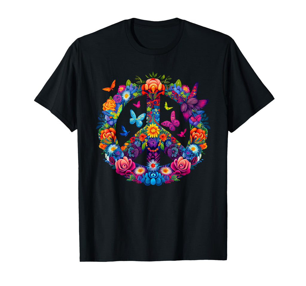 Peace Love 60S 70S Groovy Costume T-Shirt - Minimalist Print Unisex - T-Shirt, Sweatshirt, Hoodie